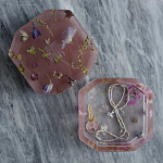 Шкатулка из эпоксидной смолы с цветами розовая Epoxy Resin Square Box Pink варинант исполнения - 2 | Loft Concept в Ижевске