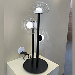 Настольная лампа с тремя прозрачными куполообразными плафонами и черным металлическим основанием Flos Wireline Lighting варинант исполнения - 5 | Loft Concept в Ижевске