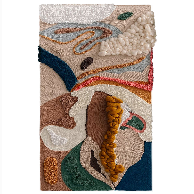 Тканый вручную текстильный гобелен Orchid Коричневый Бежевый в Ижевске | Loft Concept 