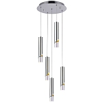 Подвесной светильник Metal Acrylic Tube Five Chrome Hanging Lamp варинант исполнения - 2 | Loft Concept в Ижевске
