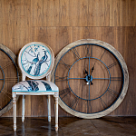 Часы настенные деревянные с римскими цифрами чёрного цвета Clock with History варинант исполнения - 3 | Loft Concept в Ижевске