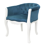 Кресло низкое в стиле прованс Louis French Armchair white and blue velour варинант исполнения - 3 | Loft Concept в Ижевске