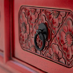 Деревянная ТВ-тумба в китайском стиле с 5-ю выдвижными ящиками Chinese TV Stand Red варинант исполнения - 4 | Loft Concept в Ижевске