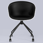 Офисное кресло из пластика с мягким сиденьем Eggshell Black варинант исполнения - 4 | Loft Concept в Ижевске