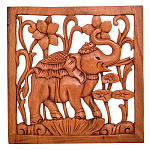 Панно из дерева слов и цветы Panel With Animals варинант исполнения - 1 | Loft Concept в Ижевске