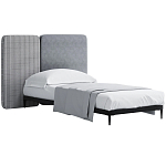 Кровать с большим мягким изголовьем Unity Grey Bed варинант исполнения - 5 | Loft Concept в Ижевске