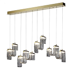 Подвесной светильник линейный с плафонами волнистой формы из фактурного стекла Big Wave варинант исполнения - 3 | Loft Concept в Ижевске