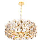 Люстра круглая золотого цвета с круглыми хрустальным элементами Solyria варинант исполнения - 6 | Loft Concept в Ижевске