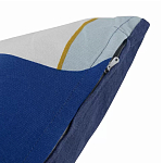 Подушка декоративная хлопковая синего цвета с абстрактным принтом Elysian Flow Azure варинант исполнения - 4 | Loft Concept в Ижевске