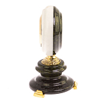 Часы настольные бронзовые из натуральных камней Мрамор и Змеевик Stone Clock варинант исполнения - 6 | Loft Concept в Ижевске