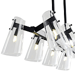 Люстра светодиодная с 8-ю прозрачными плафонами из акрила и стали Glass Cylinder Black варинант исполнения - 7 | Loft Concept в Ижевске