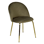 Стул велюровый хаки на золотистых металлических ножках Vendramin Chair варинант исполнения - 2 | Loft Concept в Ижевске