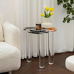 Дизайнерский журнальный стол с фигурной столешницей на 3-х прозрачных ножках Rahakif варинант исполнения - 4 | Loft Concept в Ижевске