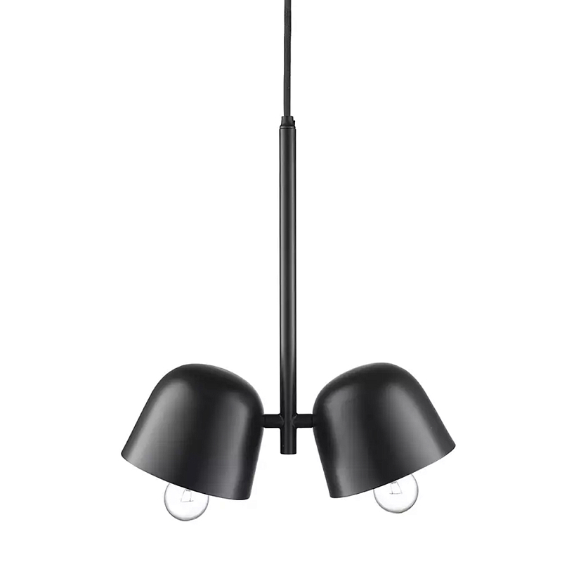 Подвесной светильник черный с 2-мя плафонами Pendant lamp Black Черный в Ижевске | Loft Concept 