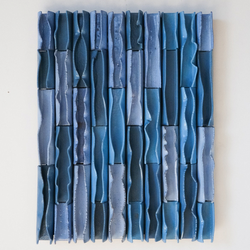 Объемное Панно Vertical Blue Rhythmic Waves Синий Объемное Панно Vertical Blue Rhythmic Waves Синий в Ижевске | Loft Concept