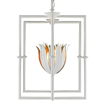 Люстра белая прямоугольная с абажурами в виде цветков тюльпана White Tulips варинант исполнения - 3 | Loft Concept в Ижевске