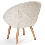 Кресло на деревянных ножках с обивкой из ткани букле Aldo Boucle Armchair варинант исполнения - 4 | Loft Concept в Ижевске