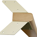 Обеденный стол с прямоугольной бежевой столешницей из стекла на 4-х деревянных ножках Beige Marble варинант исполнения - 5 | Loft Concept в Ижевске