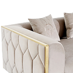 Диван двухместный  бежевый с золотым каркасом Bertrude варинант исполнения - 2 | Loft Concept в Ижевске