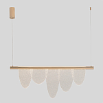 Люстра подвесная с пятью прозрачными элементами в форме лепестков и золотистым металлическим основанием DALI Tonin Casa варинант исполнения - 3 | Loft Concept в Ижевске