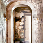 Обои ручная роспись Bamboo River Blossom Original colourway on Deep Rich Gold gilded paper with pearlescent antiquing варинант исполнения - 2 | Loft Concept в Ижевске