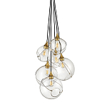 Подвесной светильник с шестью прозрачными стеклянными шарообразными плафонами Hinkley варинант исполнения - 1 | Loft Concept в Ижевске