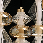 Люстра с плафонами из прозрачного и янтарного стекла в виде шаров и ромбов Gabriel Scott Luna варинант исполнения - 11 | Loft Concept в Ижевске