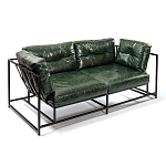 Диван Лофт Натуральная Винтажная кожа Зеленый Two Seat Encounter Leather Sofa варинант исполнения - 3 | Loft Concept в Ижевске