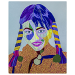 Картина с вышивкой Портрет wall panel People with the yellow ear 3 варинант исполнения - 3 | Loft Concept в Ижевске