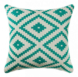 Подушка geometrical ornament бирюзовая