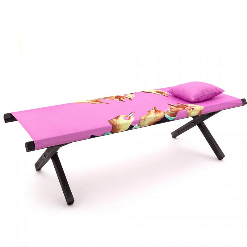 Шезлонг Seletti Poolbed Lipstick Pink Розовый Черный в Ижевске | Loft Concept 