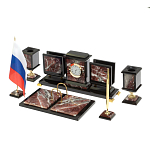 Настольный письменный набор из креноида и змеевика на бронзовых ножках Marble Accessory варинант исполнения - 2 | Loft Concept в Ижевске