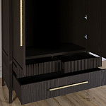 Шкаф платяной Primo с выдвижными ящиками шпон Темный орех варинант исполнения - 5 | Loft Concept в Ижевске