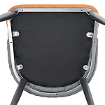 Стул оранжевый с высокой спинкой из искуственной кожи на серых металлических ножках Enigma Orange варинант исполнения - 5 | Loft Concept в Ижевске