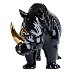 Статуэтка черный носорог с золотыми рогами Golden Horned Black Rhino варинант исполнения - 2 | Loft Concept в Ижевске