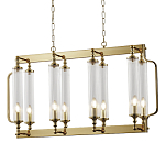 Люстра прямоугольная с 8-ю стеклянными плафонами цилиндрической формы Jeanette варинант исполнения - 1 | Loft Concept в Ижевске