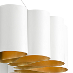 Люстра круглая фактурная в сочетании белого и золотого цвета Wide Stripes of Ribbon варинант исполнения - 1 | Loft Concept в Ижевске