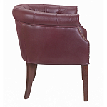 Кресло низкое из натуральной кожи на 4-х деревянных ножках из массива бука Chloe Leather Armchair vine варинант исполнения - 2 | Loft Concept в Ижевске