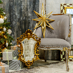 Зеркало настенное в ажурной раме золотого цвета с эффектом старины Classic Ornament Mirror варинант исполнения - 2 | Loft Concept в Ижевске