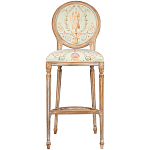 Барный стул из массива бука светло-зеленый с растительным орнаментом Raffael Angel Green Bar stool варинант исполнения - 1 | Loft Concept в Ижевске