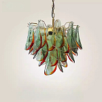 Люстра стеклянная с зелеными лепестками Green Leaf Fall варинант исполнения - 3 | Loft Concept в Ижевске