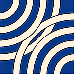 Дизайнерская плитка с узором Круги синяя варинант исполнения - 2 | Loft Concept в Ижевске