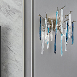 Бра с ветвистым каркасом из металла и подвесками из стекла Droplet Chandelier варинант исполнения - 1 | Loft Concept в Ижевске