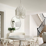 Люстра белая с несколькими ярусами деревянных палочек Bright Wooden Chandelier варинант исполнения - 6 | Loft Concept в Ижевске