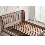 Кровать двуспальная с мягким изголовьем Moon Walnut Bed варинант исполнения - 9 | Loft Concept в Ижевске