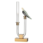 Настольная лампа с прозрачной трубкой и декоративной фигуркой птицы на бронзовой подставке Ganthea варинант исполнения - 1 | Loft Concept в Ижевске