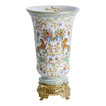 Ваза из фарфора на бронзовом основании Turquoise Blooming Garden варинант исполнения - 1 | Loft Concept в Ижевске