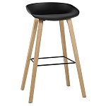 Барный стул на ножках из натурального дерева Boras Black варинант исполнения - 1 | Loft Concept в Ижевске