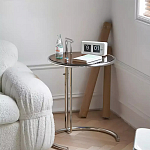 Дизайнерский журнальный стол круглый на стальном каркасе Fahek варинант исполнения - 1 | Loft Concept в Ижевске