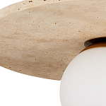 Потолочный светильник из травертина с плафоном из белого матового стекла Marble Glow варинант исполнения - 1 | Loft Concept в Ижевске